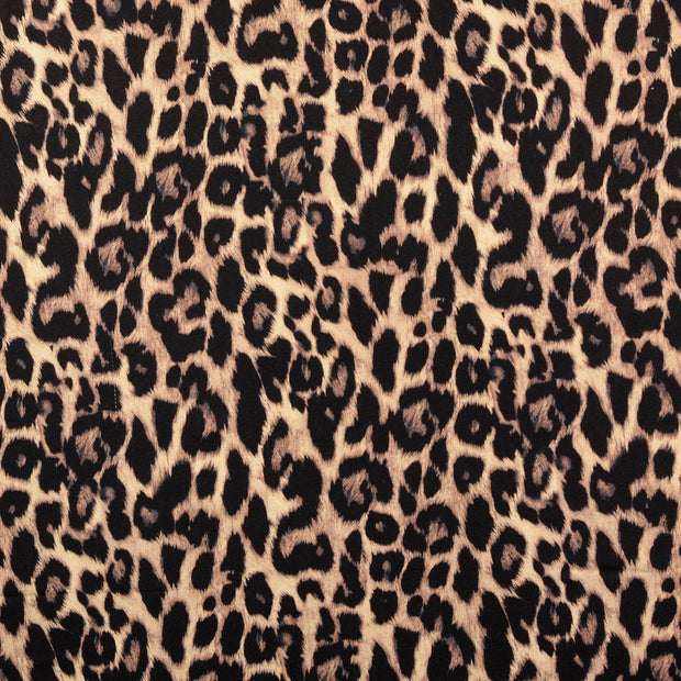 Viscose Satin tissu animaux marron