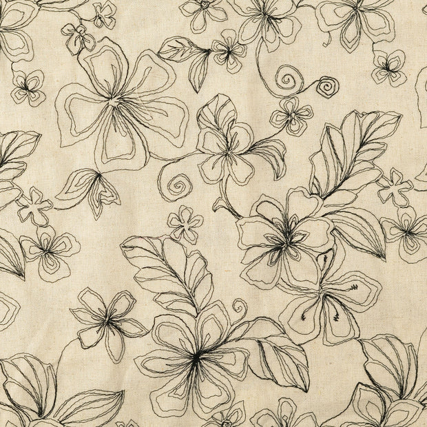 Dentelle tissu fleurs noir