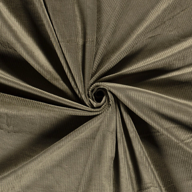 Jumbo Cord Stretch 6w fabric Khaki Green 