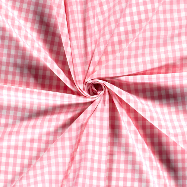Baumwolle Popeline fabrik Karo's Rosa