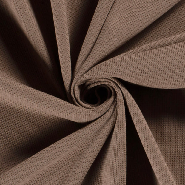Knitted Waffle fabric Unicolour Brown Taupe