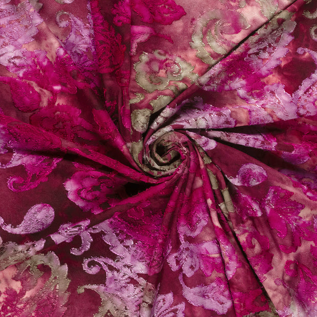 Jacquard fabrik Fuchsia bedruckt 