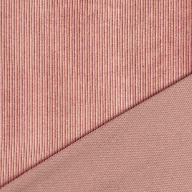 Nicky Velours Rib tissu vieux rose 