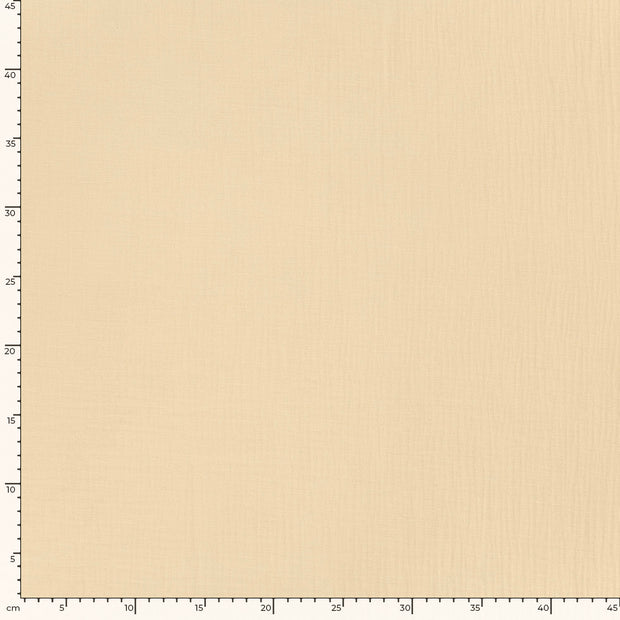 Muslin GOTS organic fabric Unicolour Beige