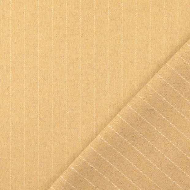 Chiffon en laine tissu Beige fil teint 