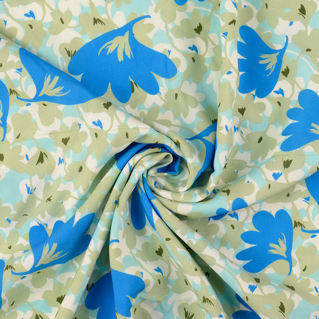 Popeline de Viscose tissu Vert Olive 