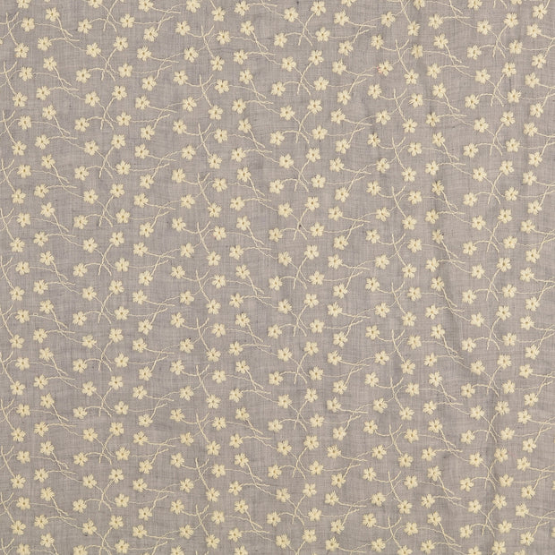  tissu fleurs Gris clair