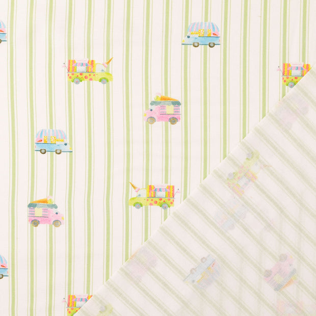 Cretonne tissu Menthe foncée imprimé numérique 