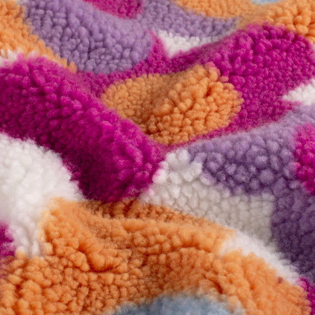Sherpa Fleece fabrik Blumen Wollweiß