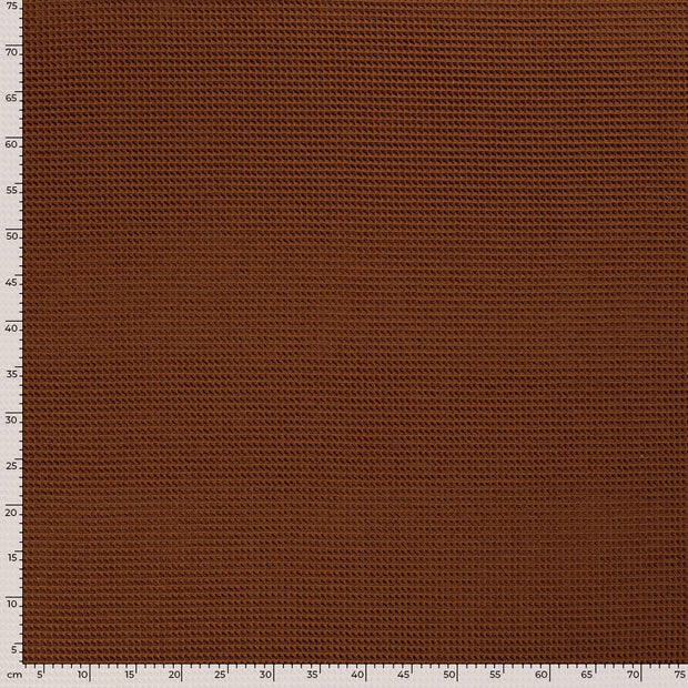 Waffle piqué fabric Unicolour Brique
