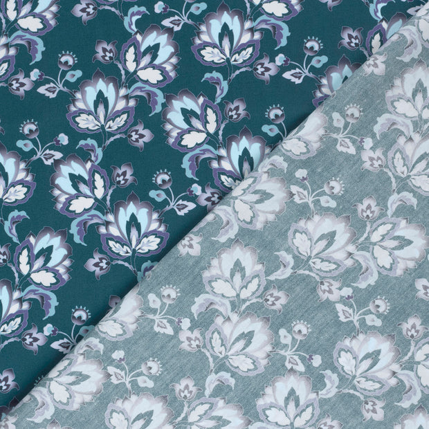 Cotton Poplin fabric Flowers digital printed 