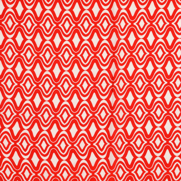 Viscose Poplin fabrik Geometrisch rot