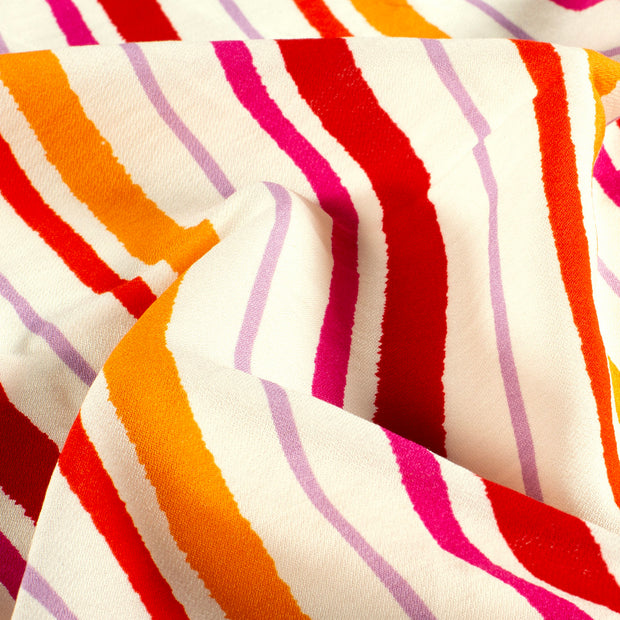 Viscose Nylon Crepe fabrik Streifen Orange