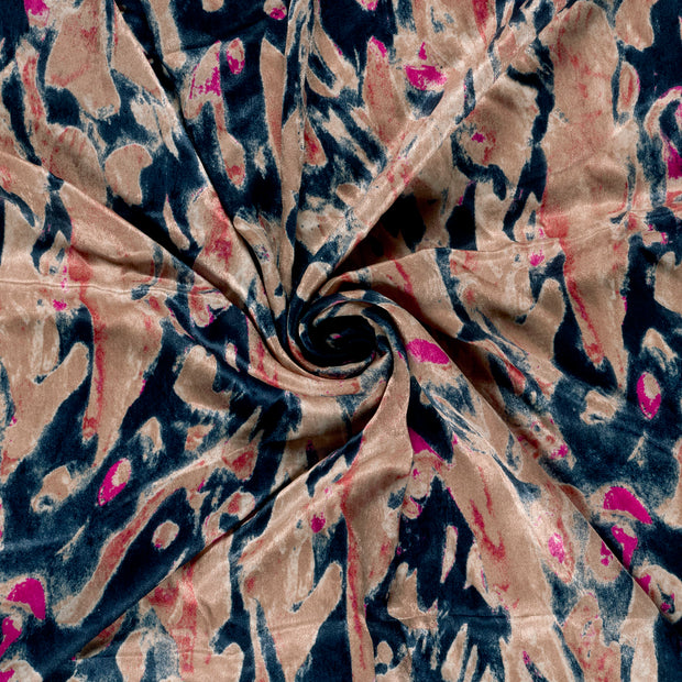 Satin Velvet fabrik Marine bedruckt 