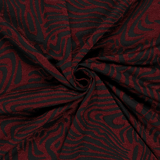 Jacquard tissu Rouge Bordeaux Lurex 