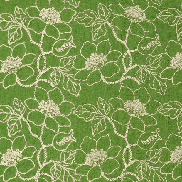  tissu fleurs Vert Olive