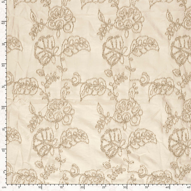 Polyester Webware fabrik Blumen Beige
