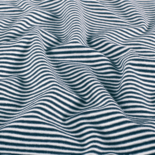 Cotton Jersey Yarn Dyed fabric Stripes Navy