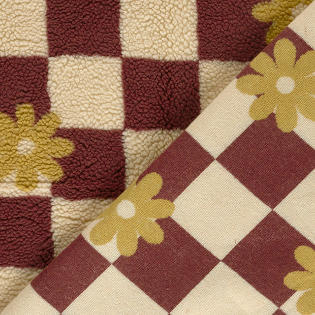 Sherpa Fleece fabrik Blumen bedruckt 
