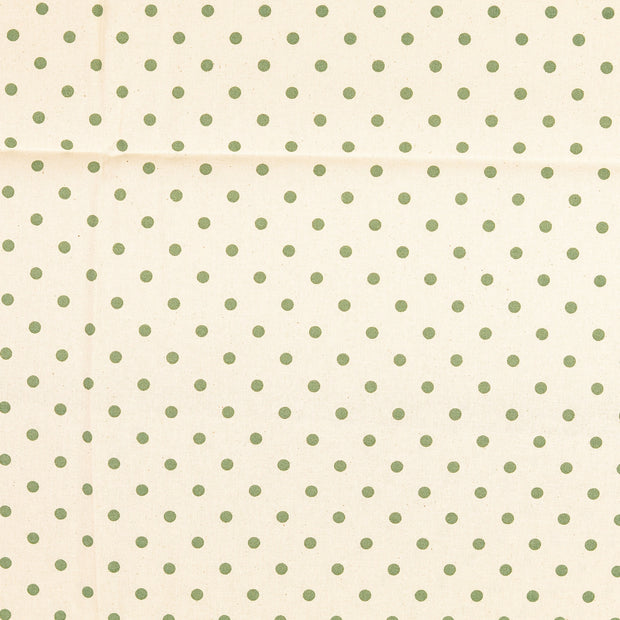 Cretonne tissu pois Pomme verte