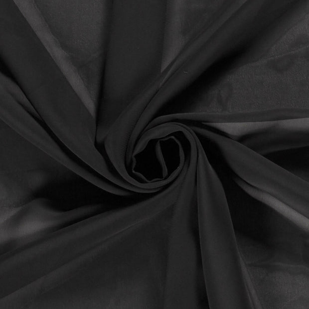 Chiffon fabrik Schwarz halb transparent 