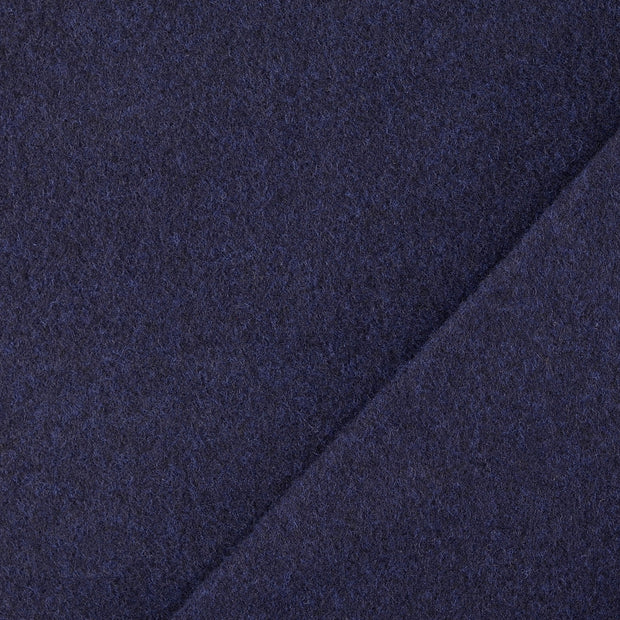 Wool Boucle fabric navy yarn dyed 