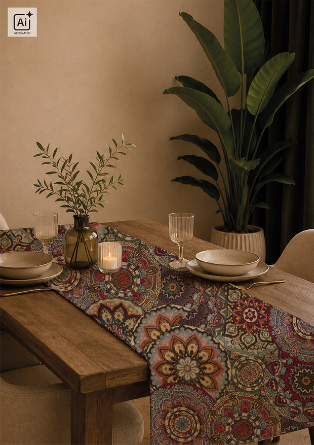 Gobelin tissu Mandalas Beige