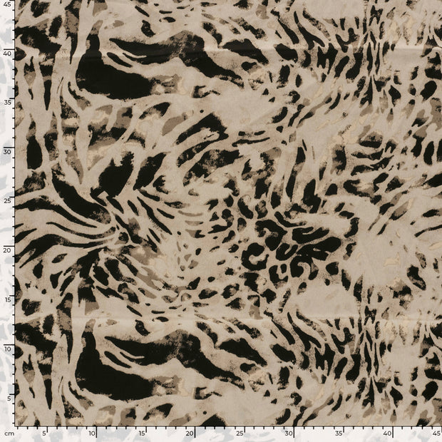 Satin Duchesse tissu animaux Beige