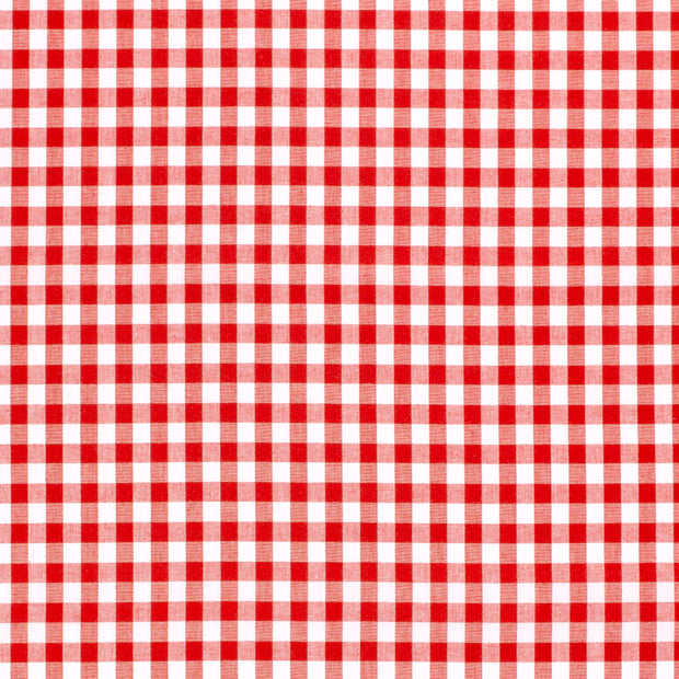 Popeline de Coton tissu Carreaux rouge
