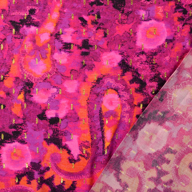 Viskose fabrik Rosa digital bedruckt 