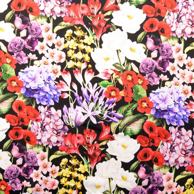 Viscose Satin fabrik Blumen Mehrfarbig