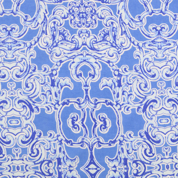 CO Voile fabrik Blumen Blau