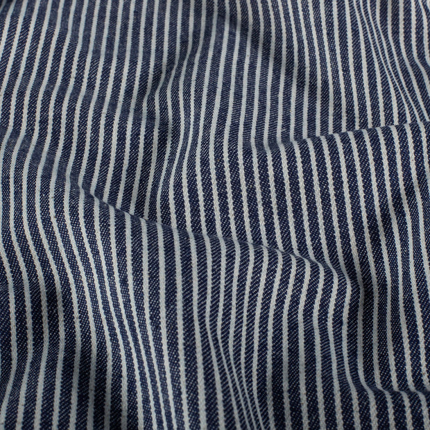 Denim fabric Stripes Navy