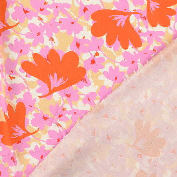 Viscose Poplin fabrik Helles Pink digital bedruckt 