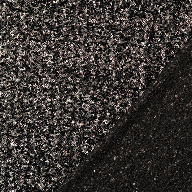 Mesh fabric Black Sequins 