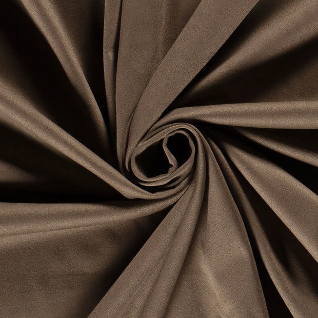 Suede leather fabric Unicolour Taupe Grey