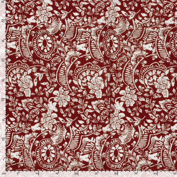Borken Crepe tissu Abstrait Bordeaux