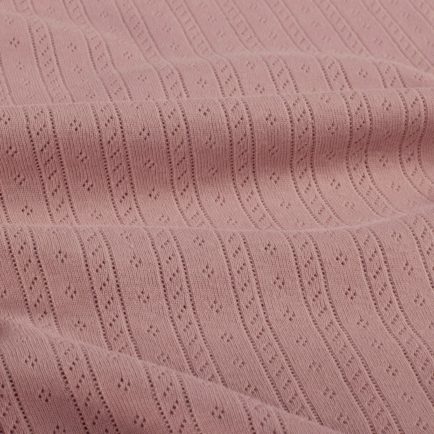 Pointelle tissu Unicolore Mauve clair