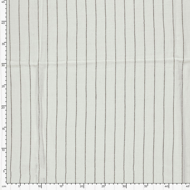Mélange de Lin tissu rayures Blanc cassé