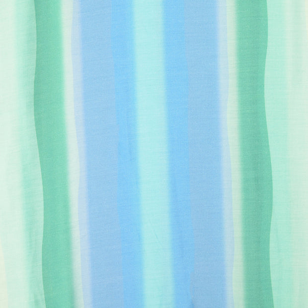 Popeline de Viscose tissu rayures turquoise