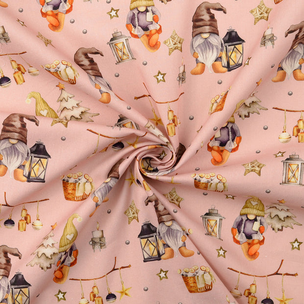 Popeline de Coton tissu Rose clair 