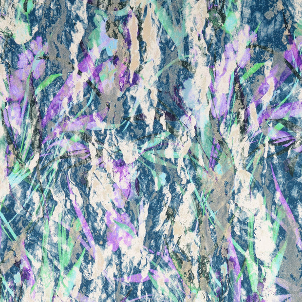 Viscose Satin fabrik Blatter petrol