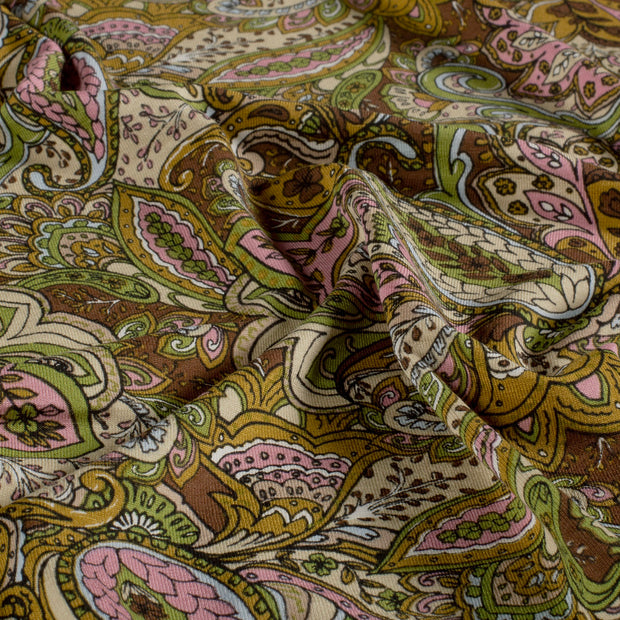 Viscose Vortex Jersey tissu paisley Vert