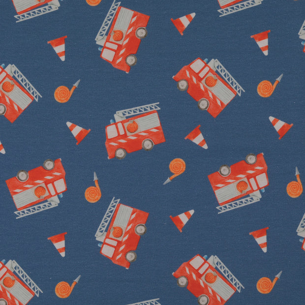 Jersey fabric Firetrucks 
