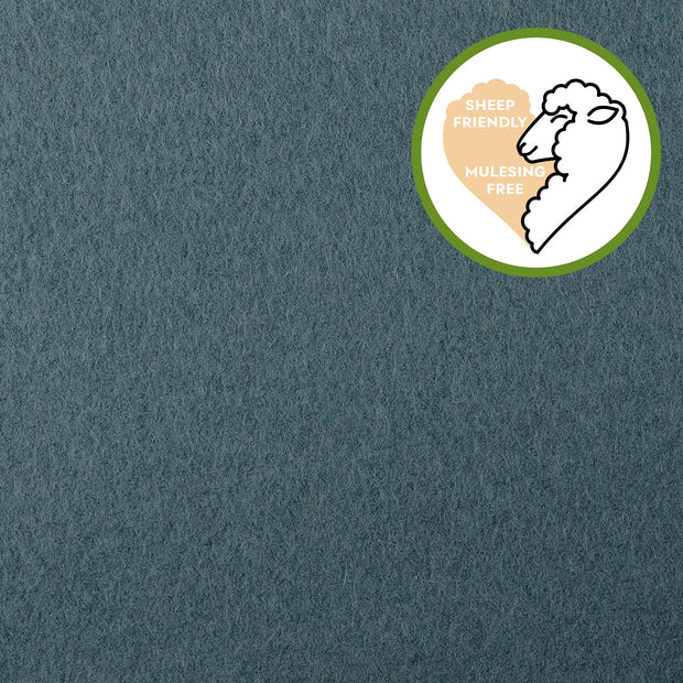 Wool Boucle fabric Unicolour Steel Blue