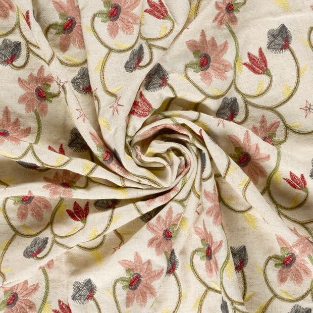  fabric Beige embroidered 
