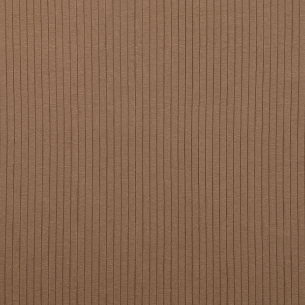 Rib Jersey fabrik Uni Braun-Taupe