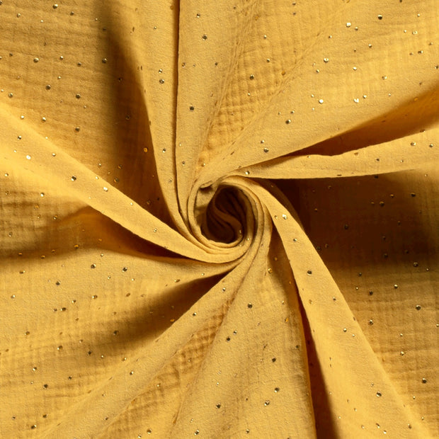 Muslin fabric Dots Oker