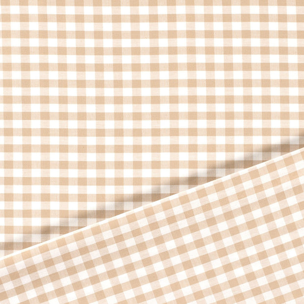 Popeline de Coton tissu Camel fil teint 