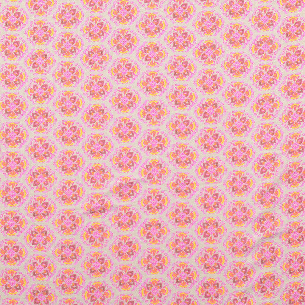 Baumwoll Webware fabrik Blumen Rosa
